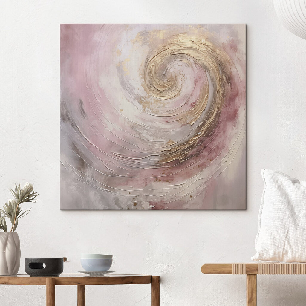 Espiral dourada em rosa — interior 1