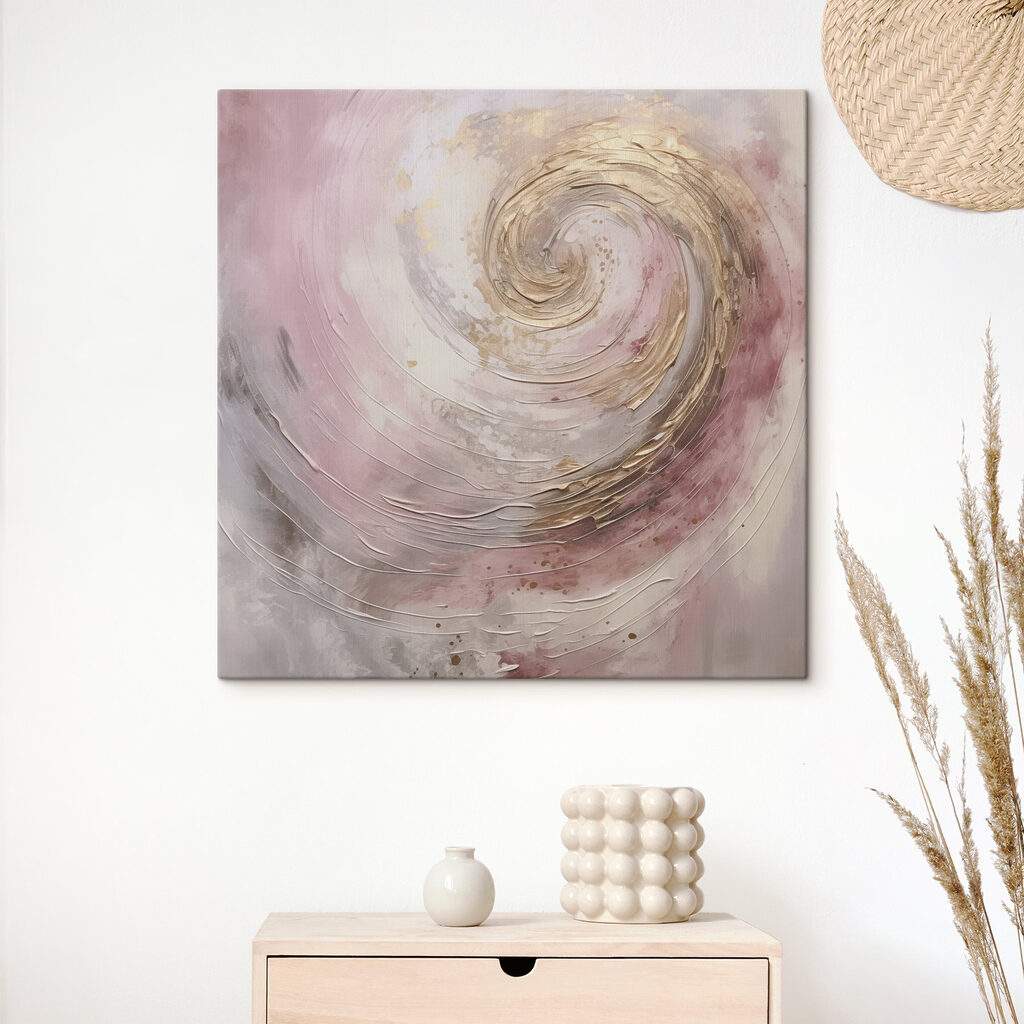 Espiral dourada em rosa — interior 2