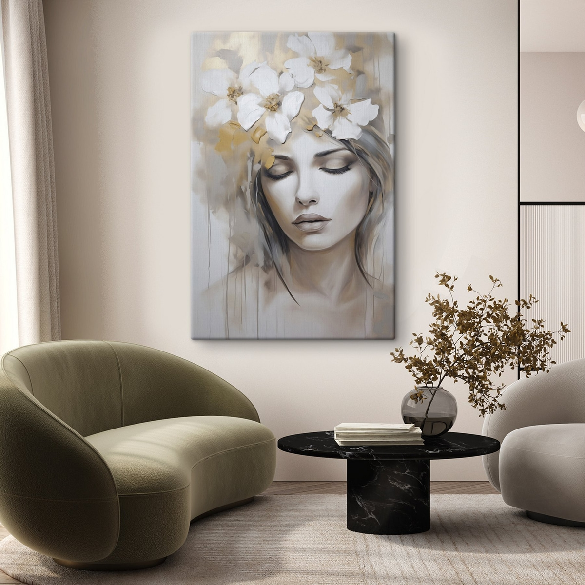 Menina abstrata com flores — interior 2