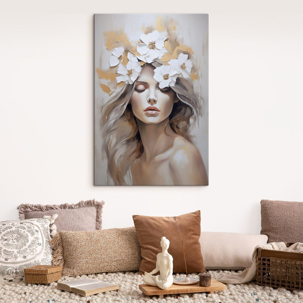 Flores brancas no cabelo — interior 2