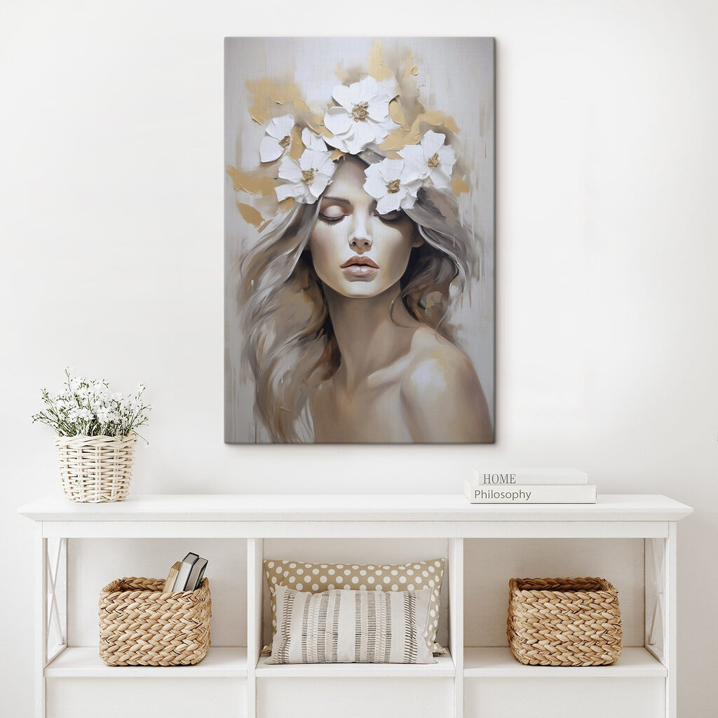 Flores brancas no cabelo — interior 1