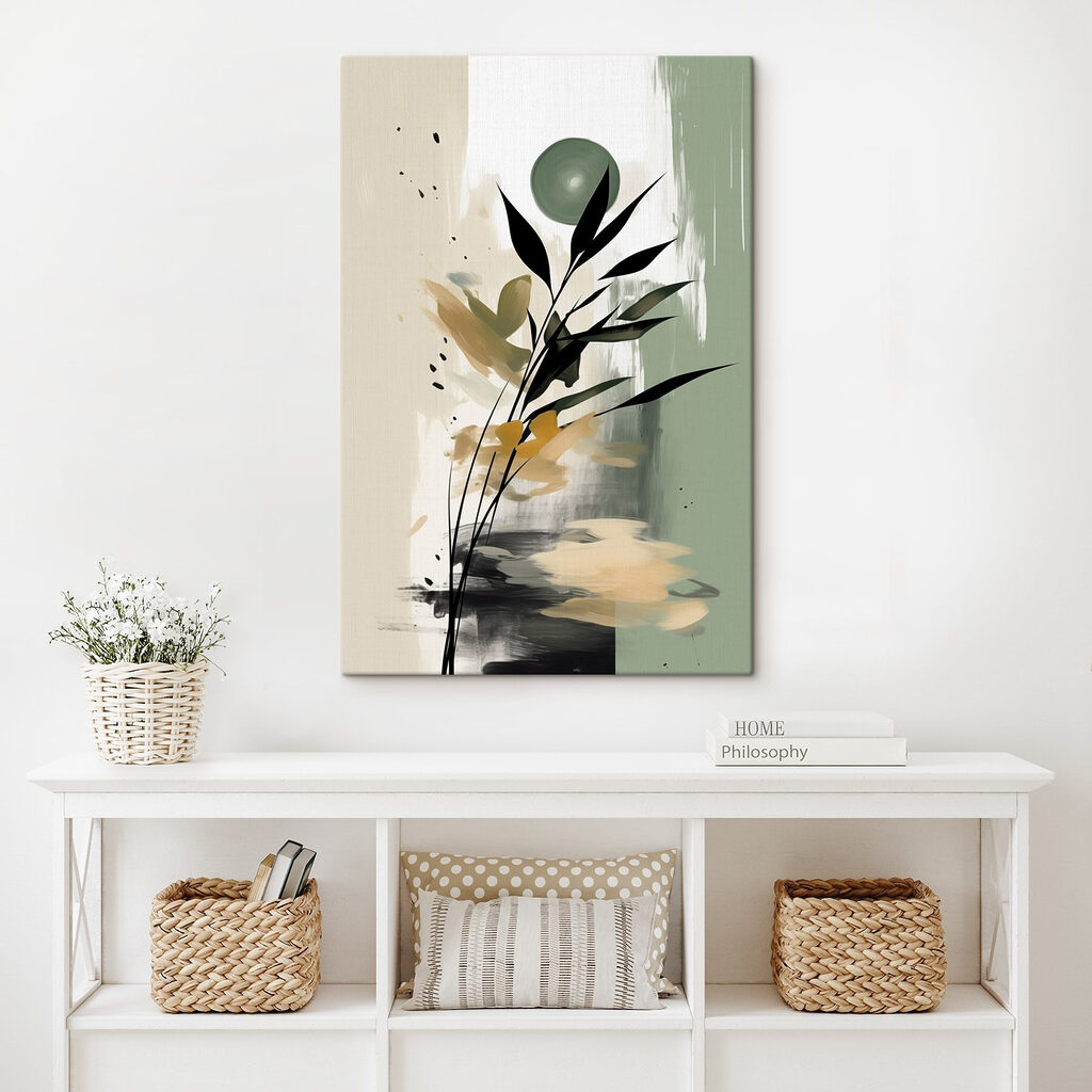 Folhas pretas sobre verde — interior 2