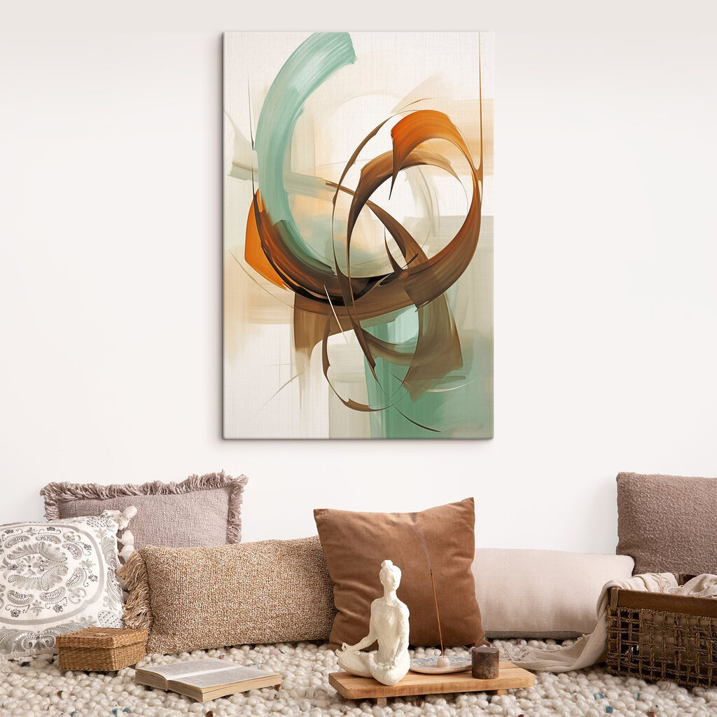 Curvas caramelo entre verdes — interior 2