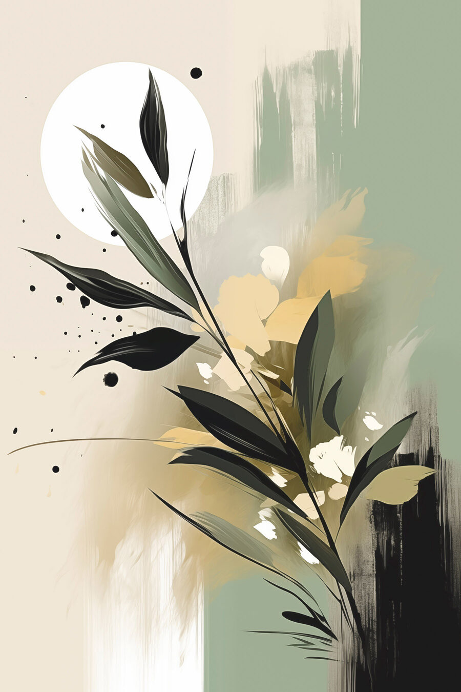 Ramo e círculo branco — design completo