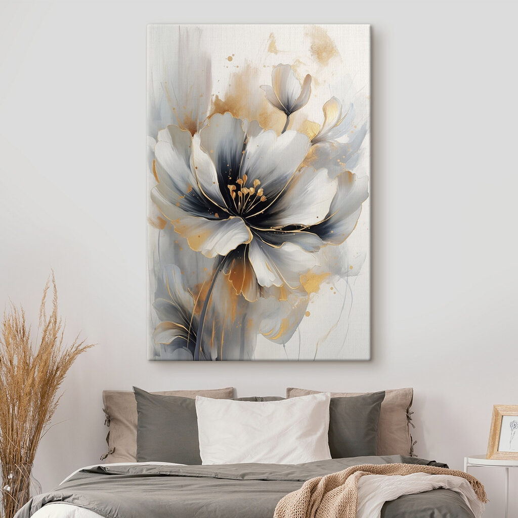 Flor azul-acinzentada e dourada — interior 2