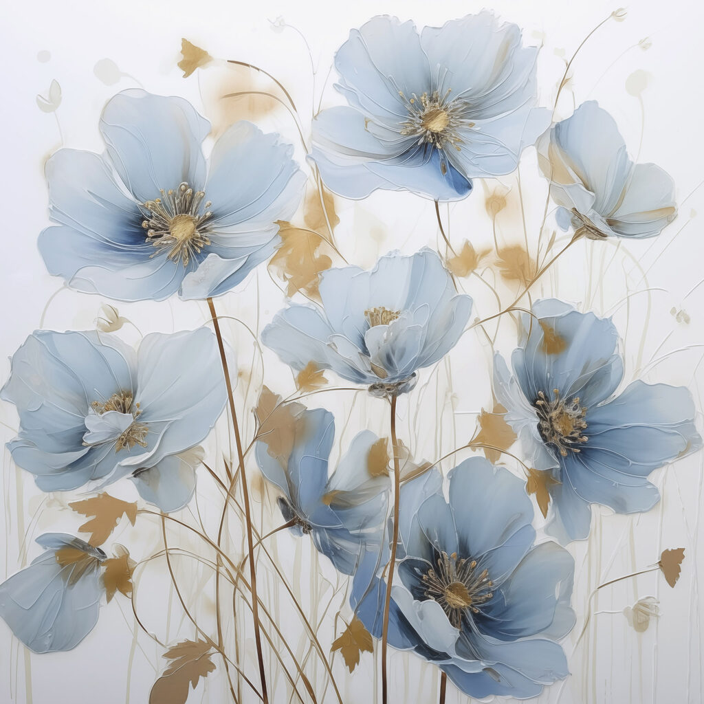 Flores azuis silvestres — design completo