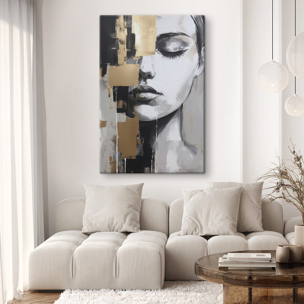 Meio rosto entre blocos — interior 2