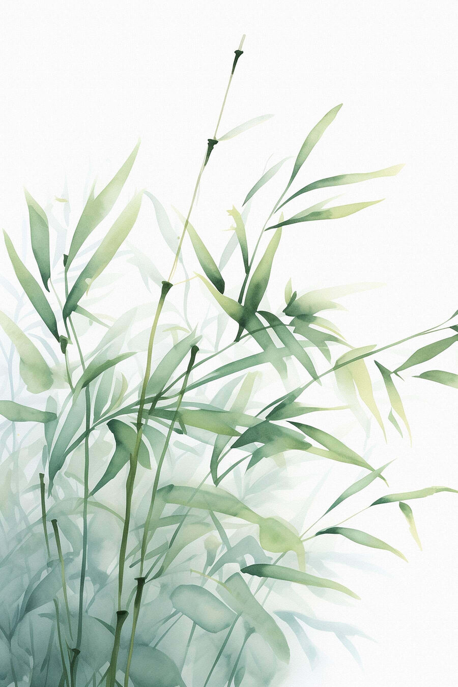 Bambu em aguarela — design completo