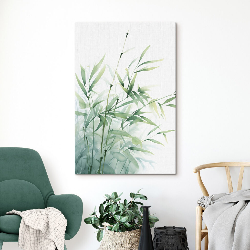 Bambu em aguarela num interior