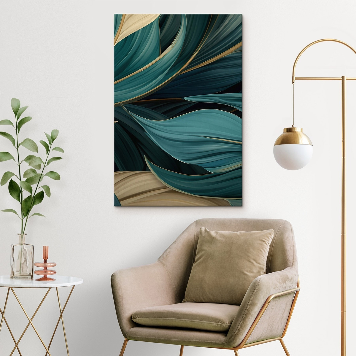 Folhas verdes abstratas — interior 1