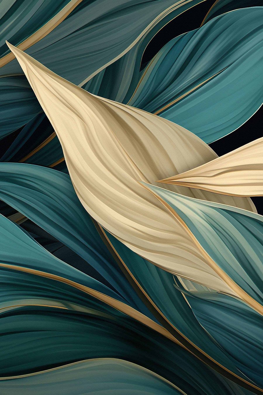 Grandes folhas abstratas — design completo