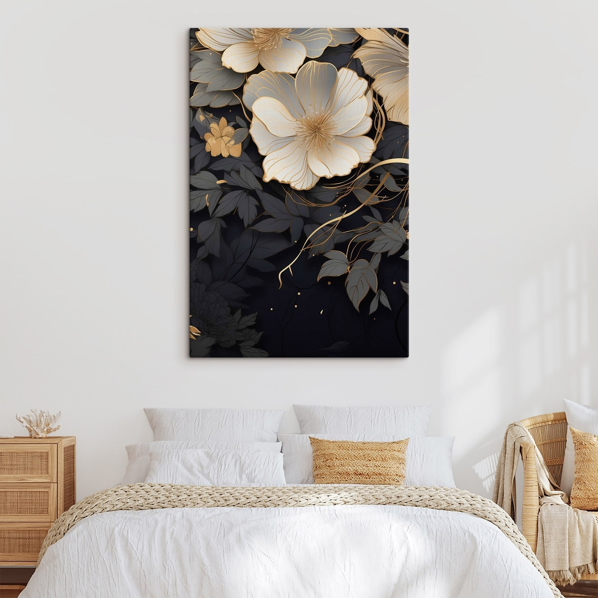 Flores abstratas, fundo escuro — interior 2