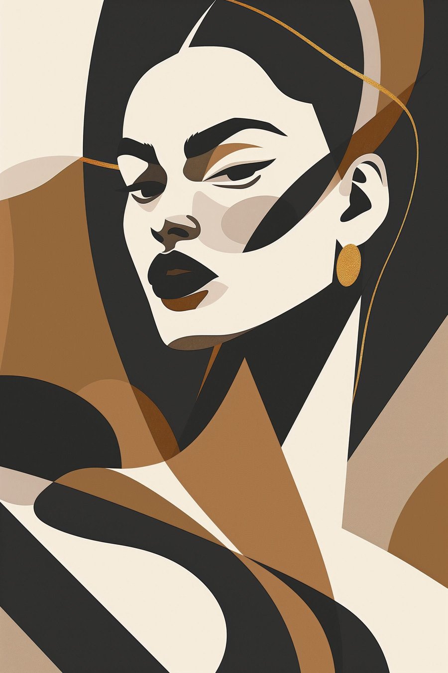Retrato abstrato de mulher — design completo
