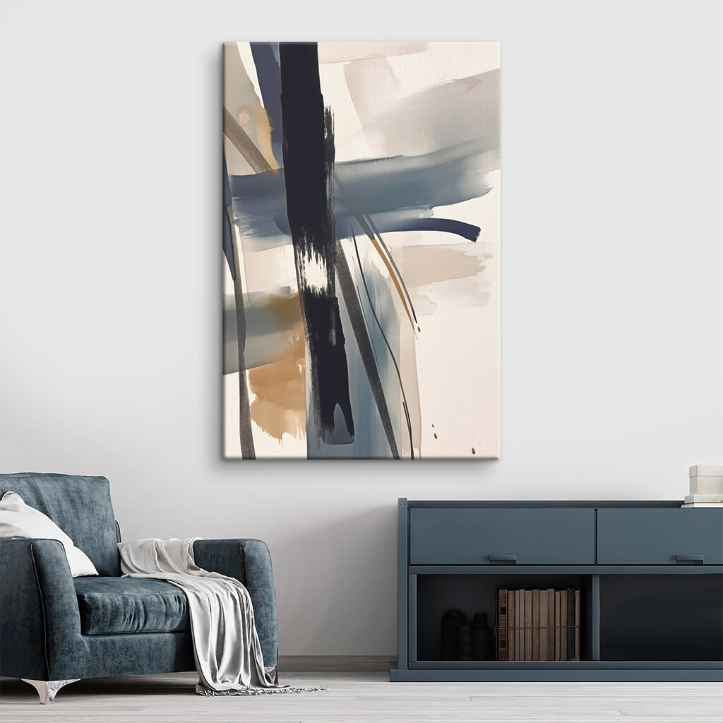 Pinceladas azuis abstratas — interior 3