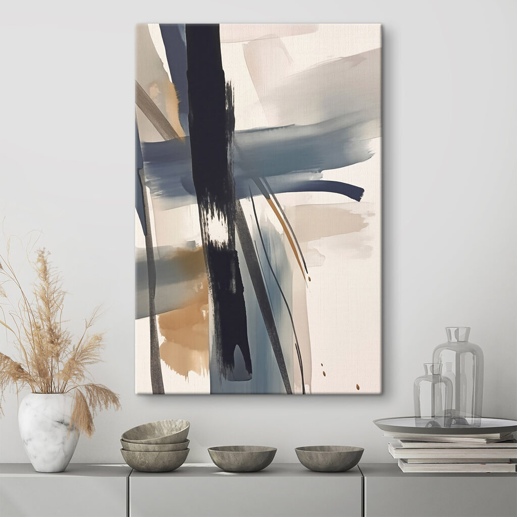 Pinceladas azuis abstratas — interior 1