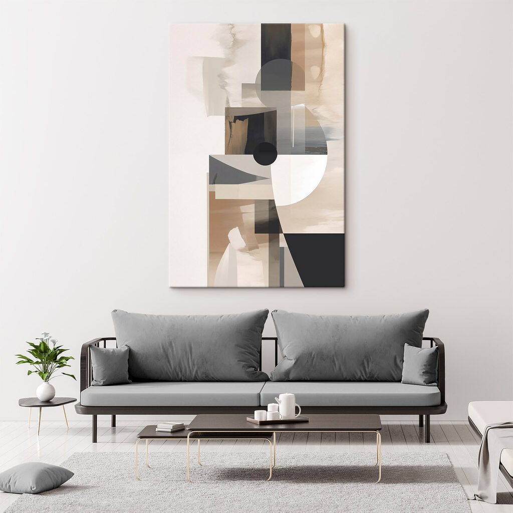 Semicírculos pretos sobre bege — interior 1