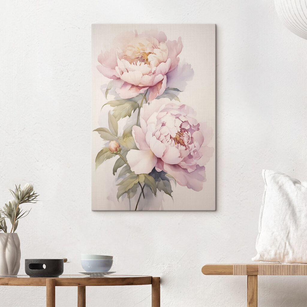 Peónias rosa sobre branco — interior 1