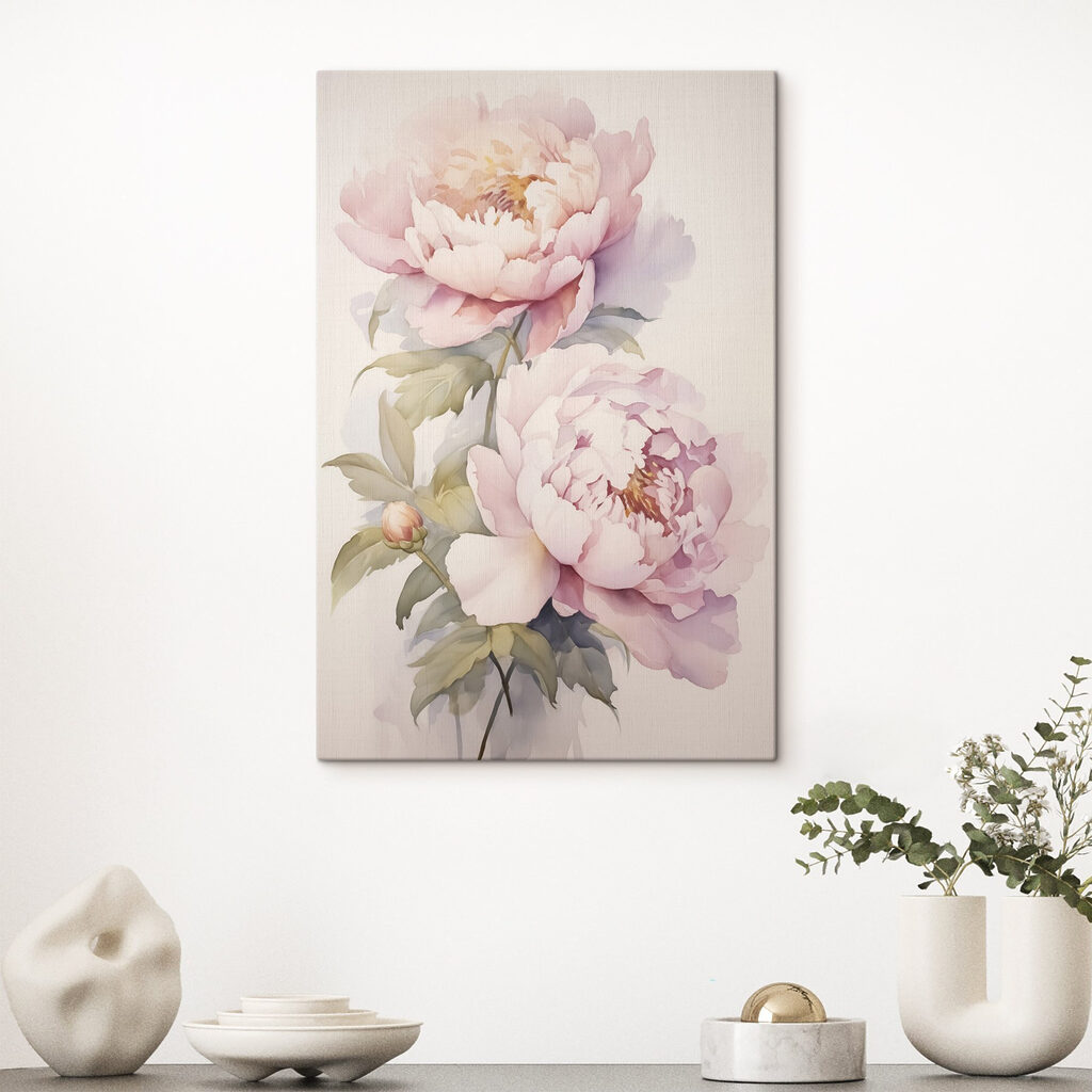 Peónias rosa sobre branco — interior 2