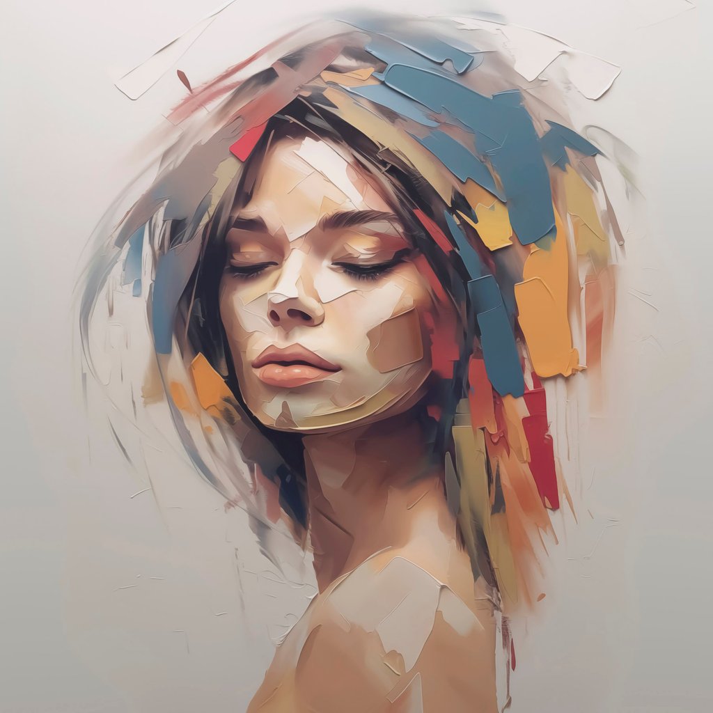 Retrato abstrato de mulher — design completo