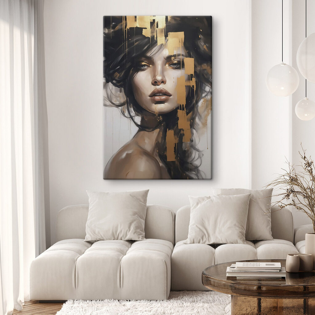 Mulher com tinta dourada — interior 2