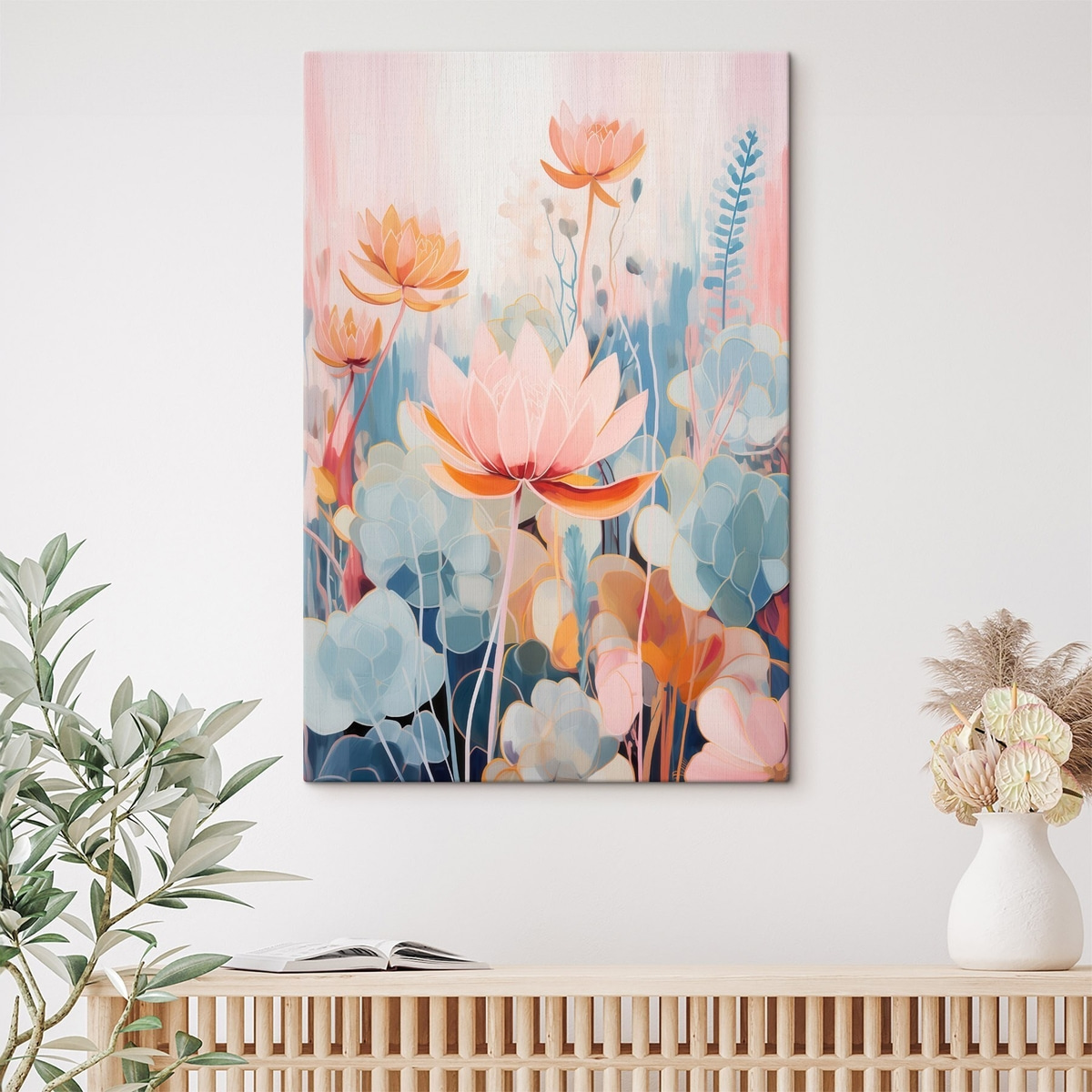 Lótus rosa e azul — interior 1