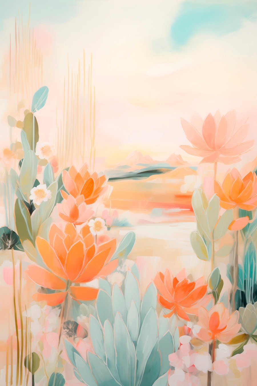 Paisagem rosa e azul — design completo