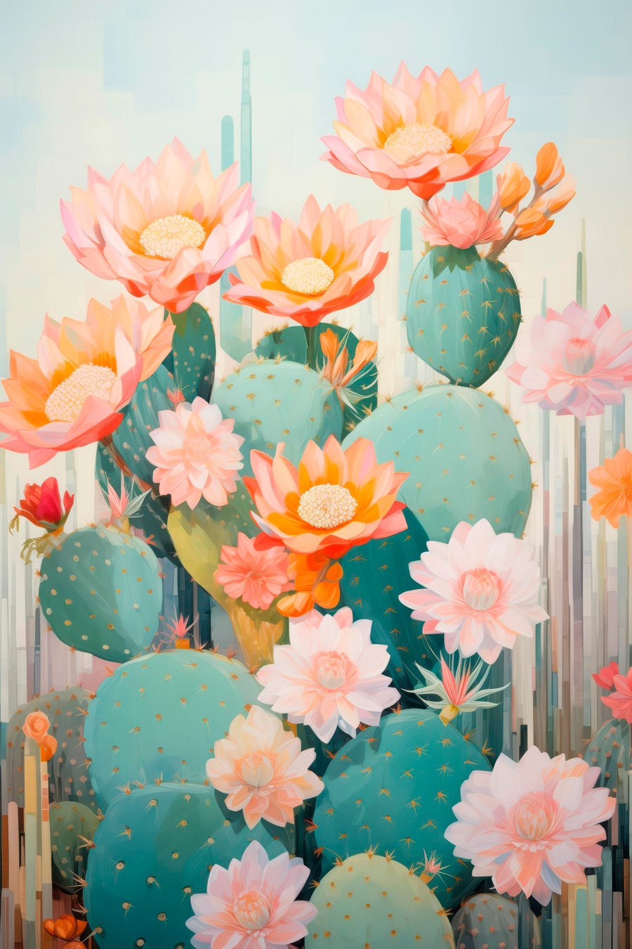 Jardim de cactos pastel — design completo