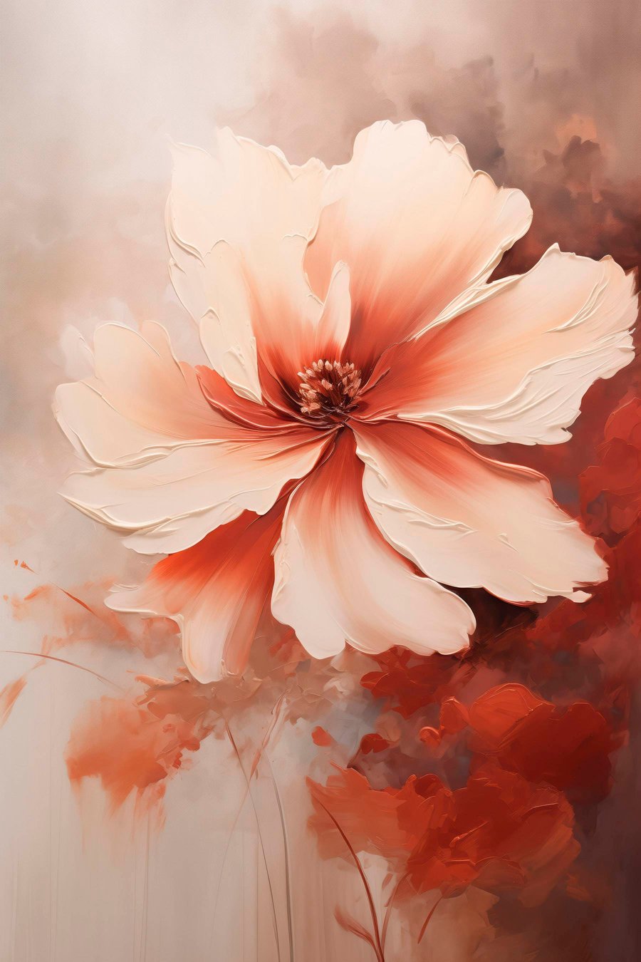 Flor coral de perto — design completo