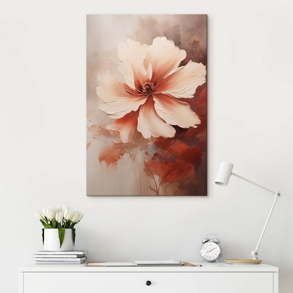 Flor coral de perto — interior 2