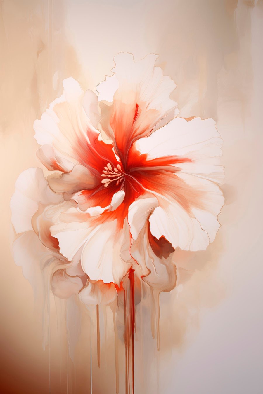 Flor branca e vermelha — design completo