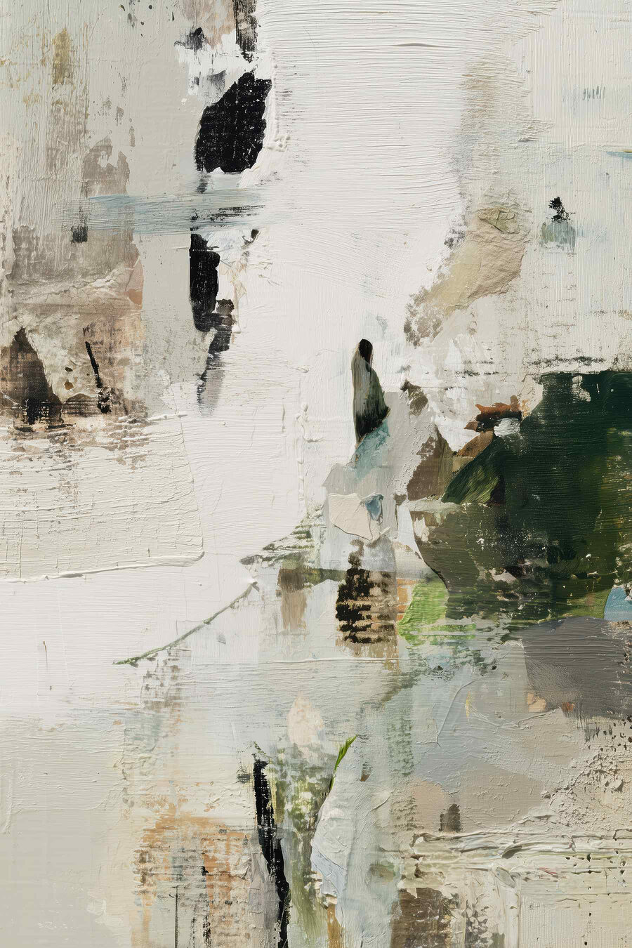 Acentos verde-escuros em branco — design completo