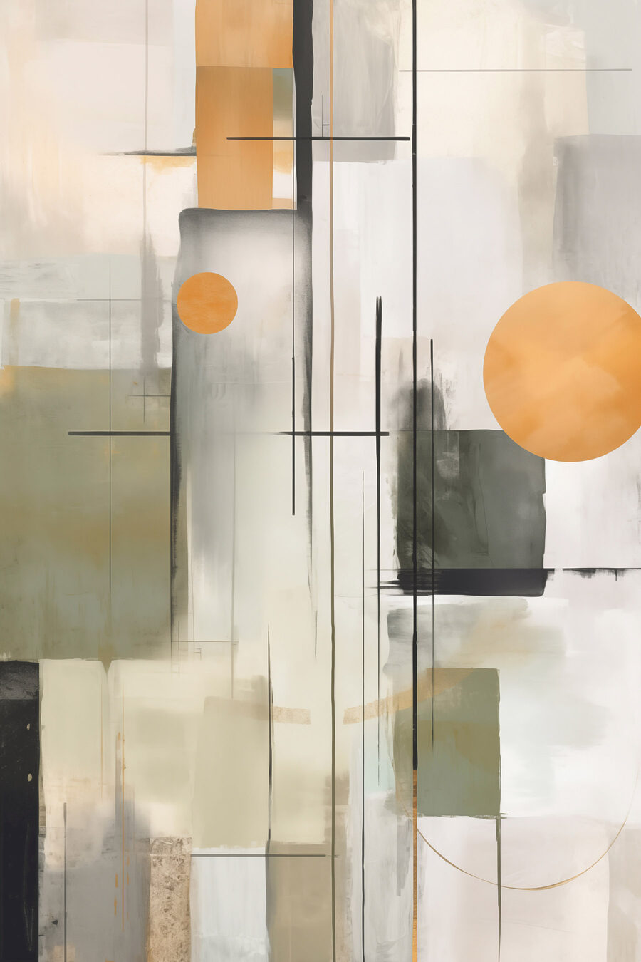 Bola ocre sobre blocos — design completo