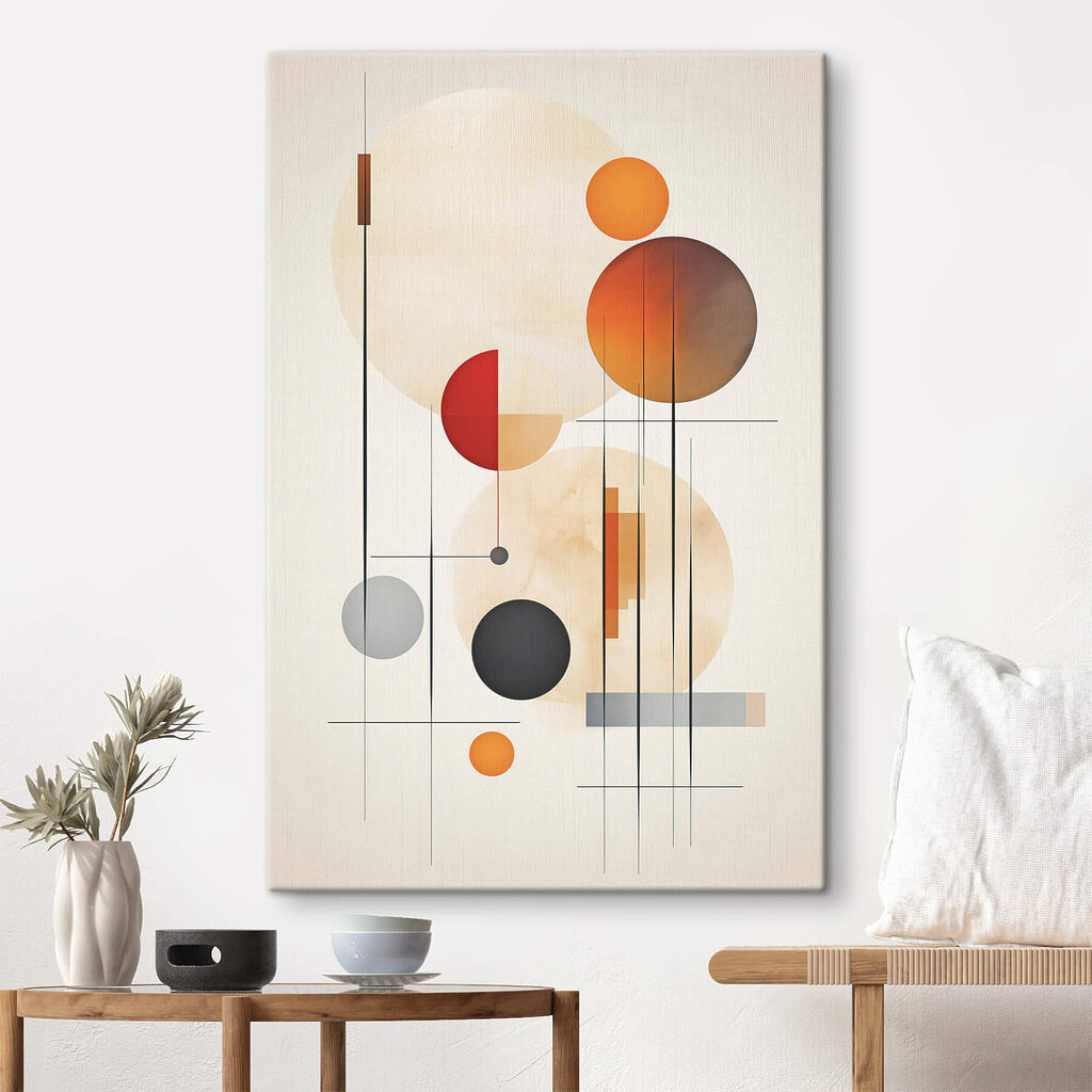 Círculos laranja e linhas — interior 2