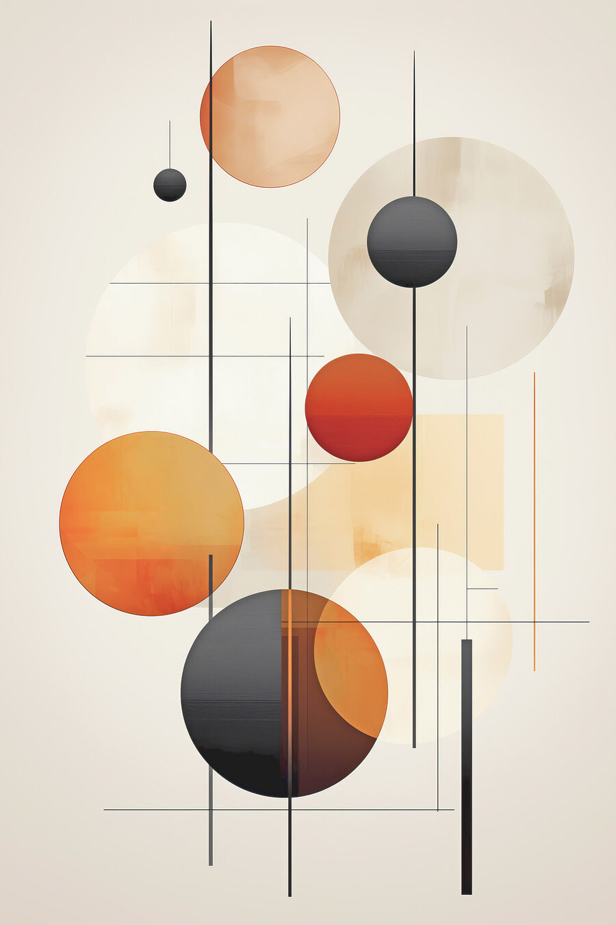 Círculos coloridos e linhas — design completo
