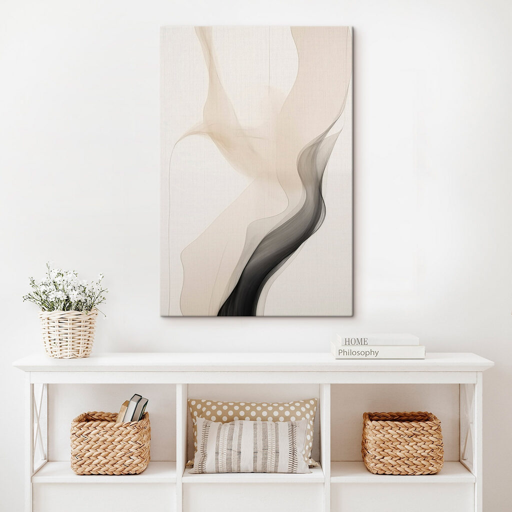 Linha cinzenta em creme — interior 1