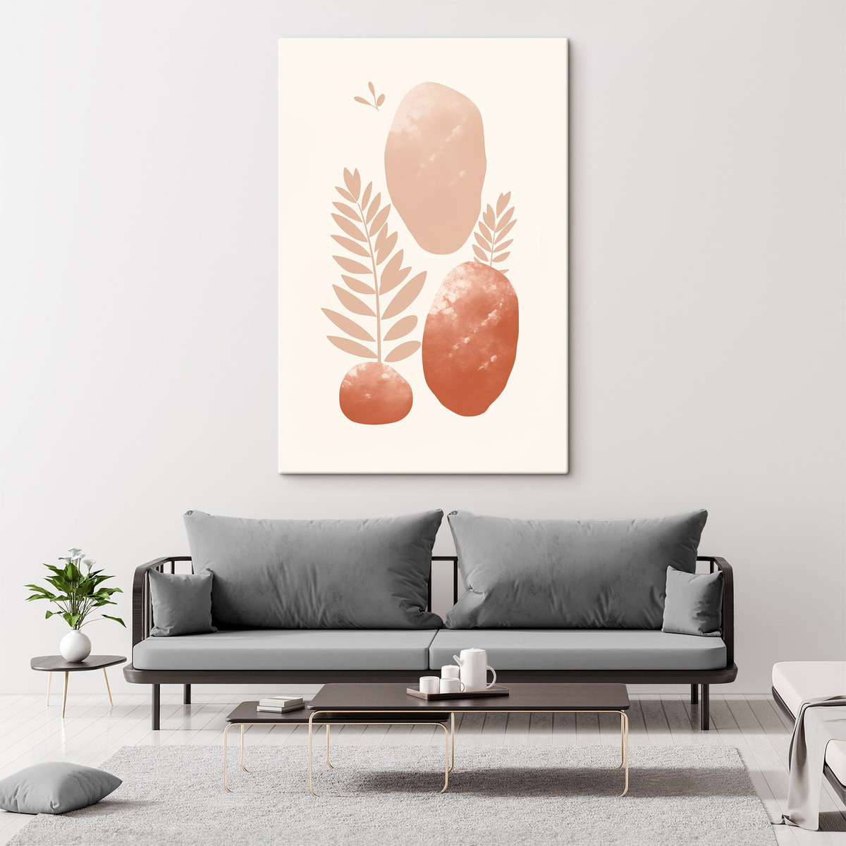 Formas abstratas em pêssego — interior 2