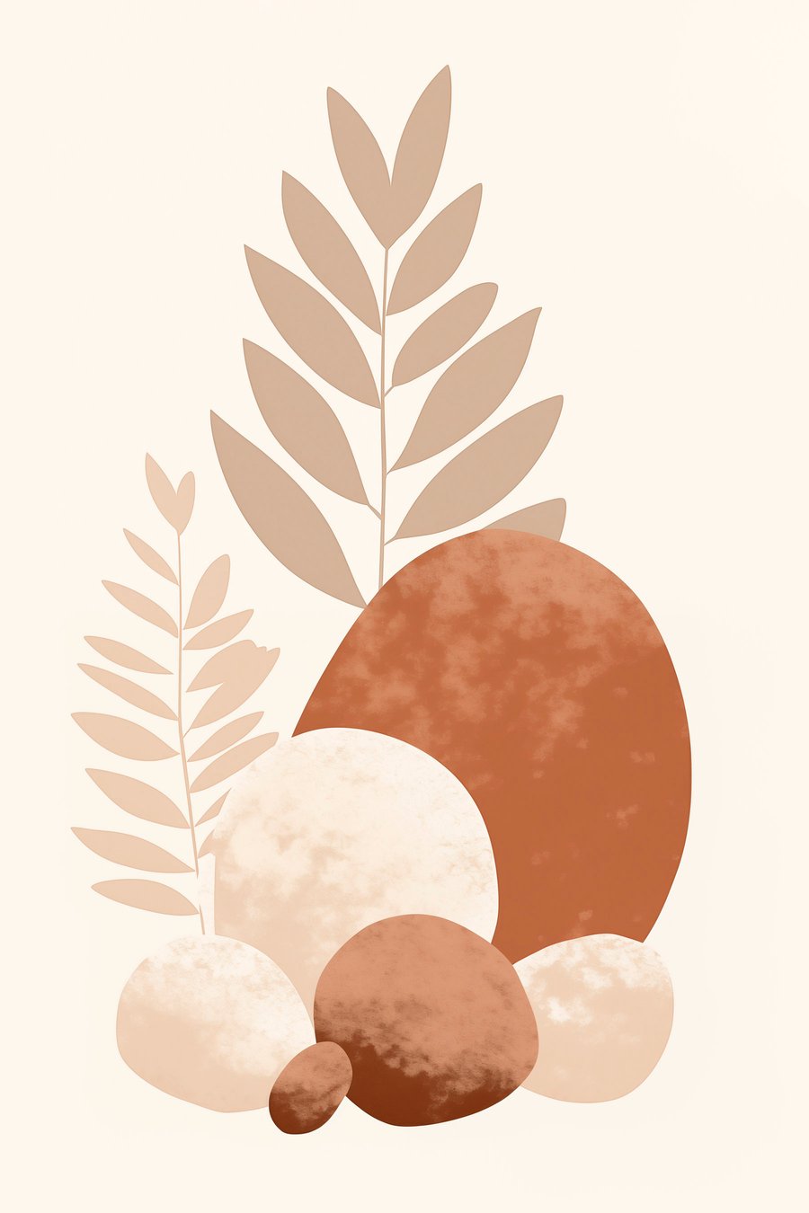 Formas abstratas em pêssego — design completo