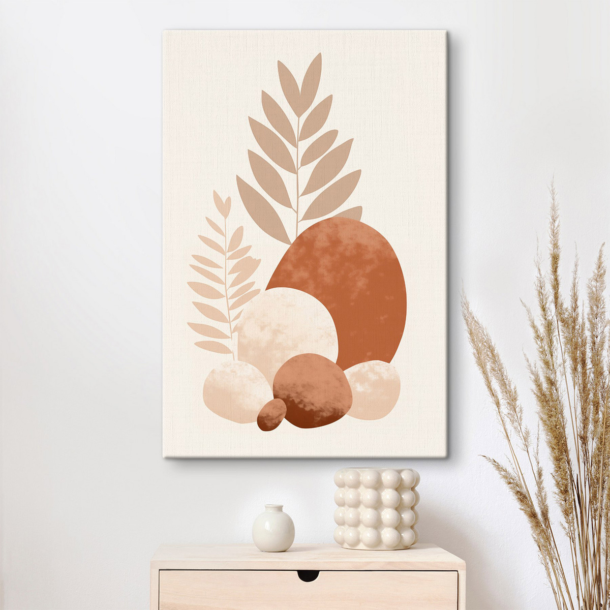 Formas abstratas em pêssego — interior 1