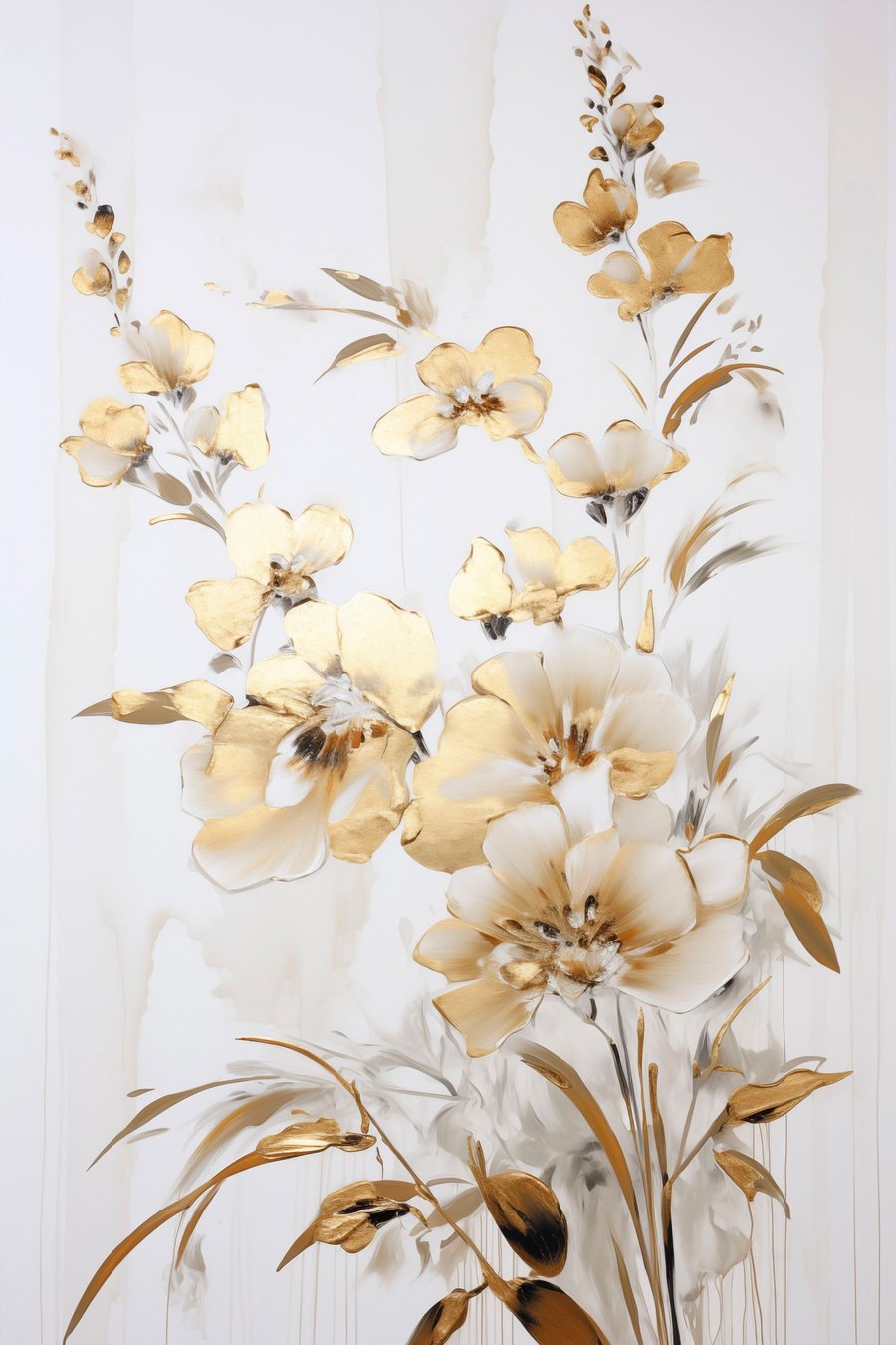 Flores amarelas sobre branco — design completo