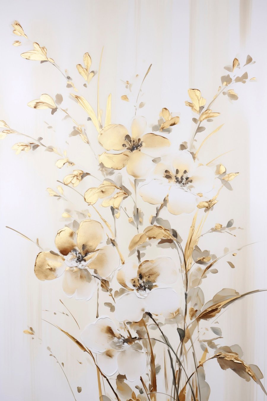Flores amarelas sobre branco — design completo