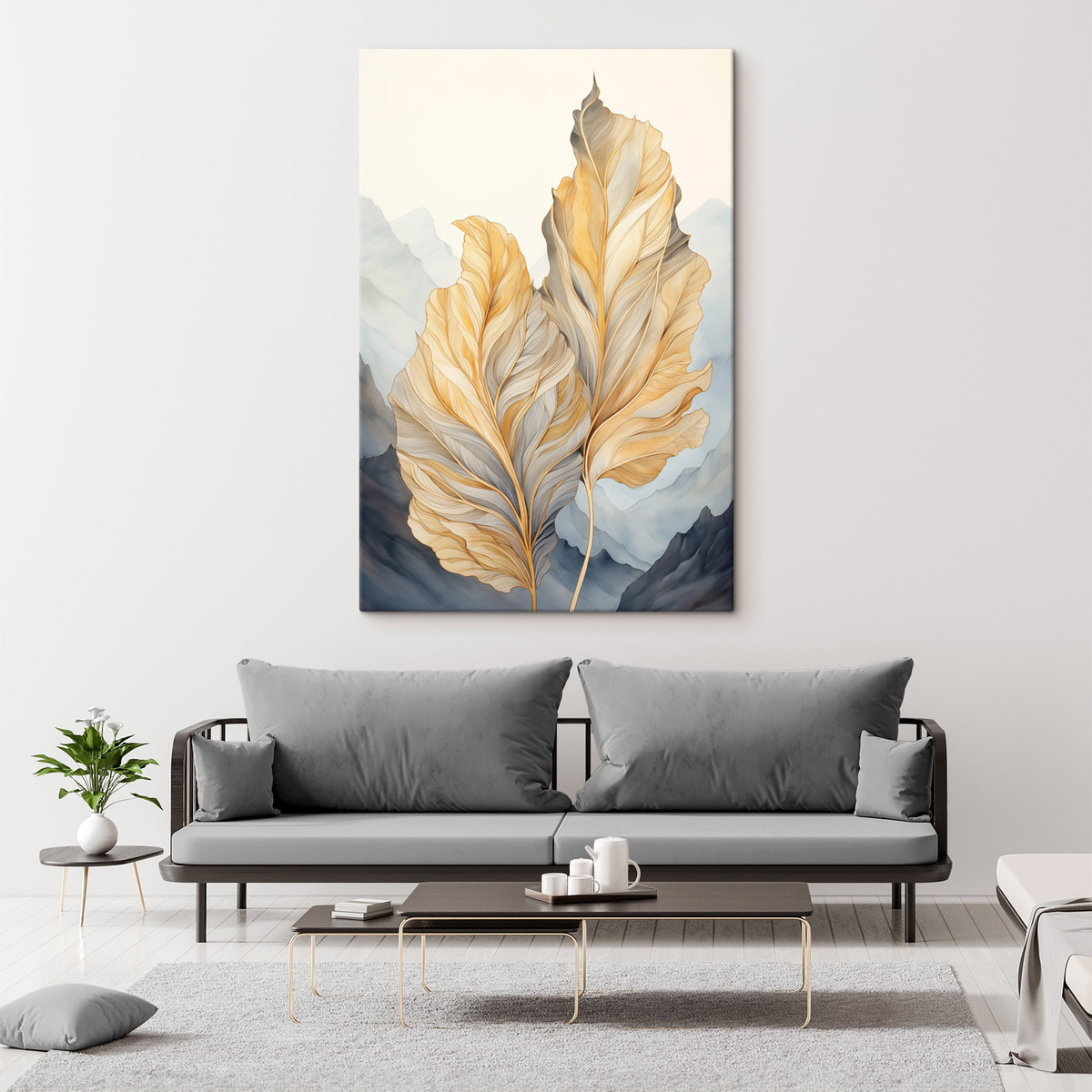 Folhas amarelas e montanhas — interior 2