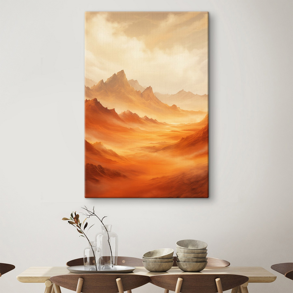 Deserto laranja com montanhas — interior 2