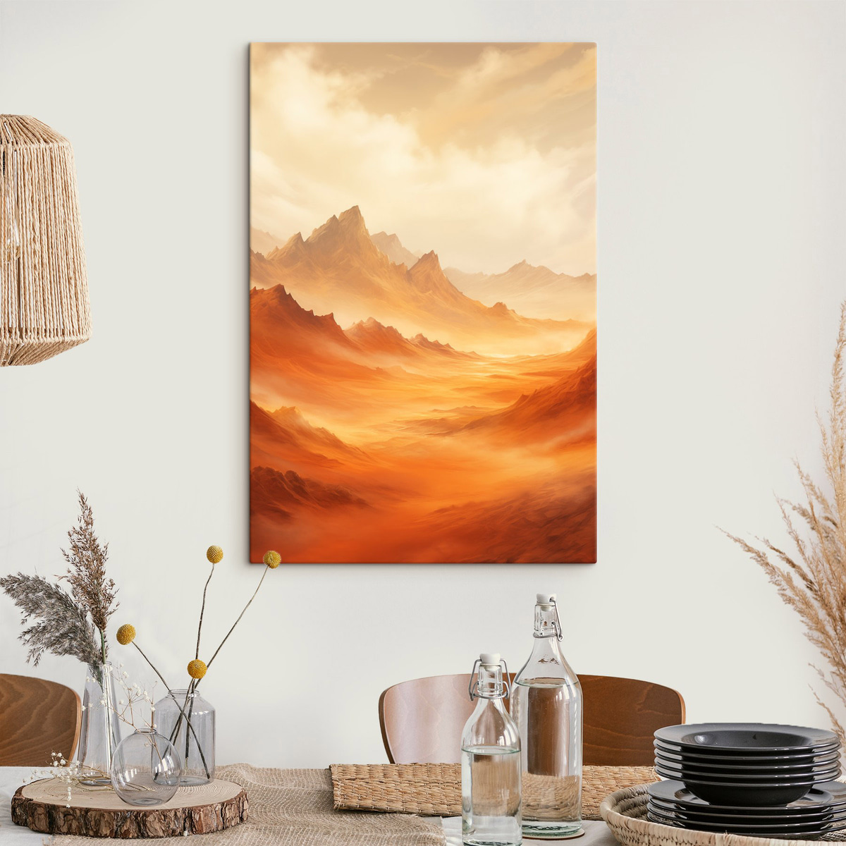 Deserto laranja com montanhas — interior 1