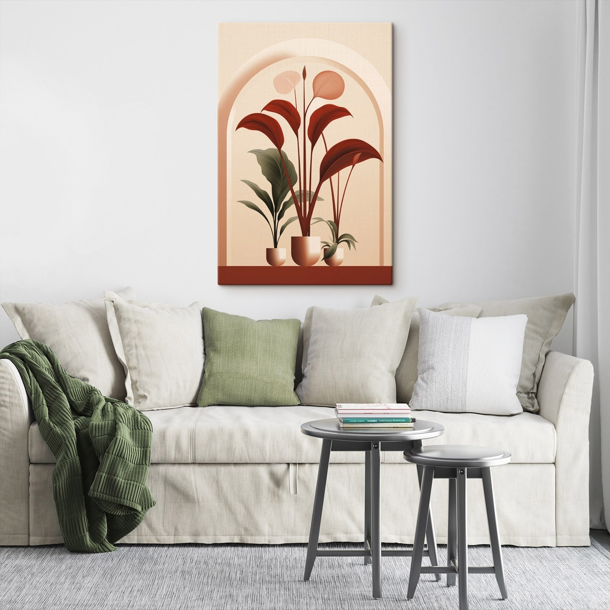 Plantas abstratas em vaso num interior