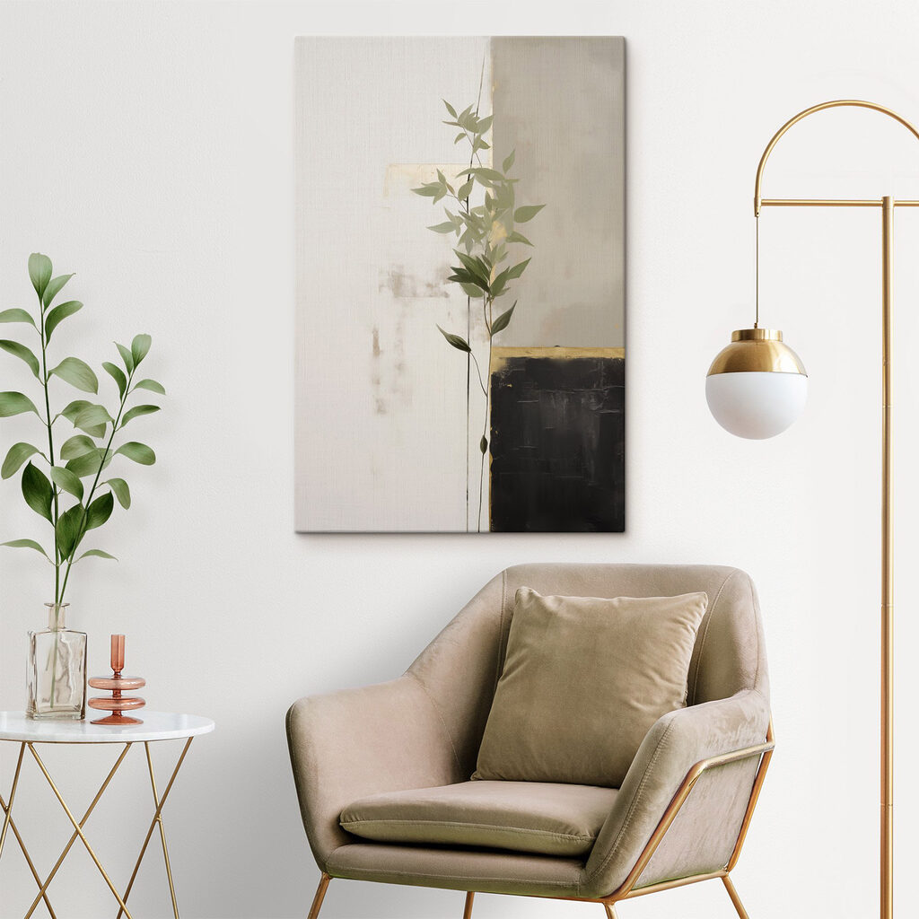 Folhagem entre faixas pretas — interior 2