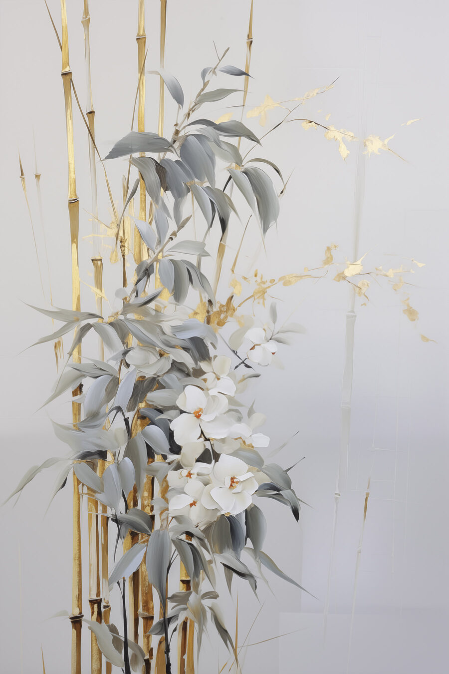 Ramo alto, flores brancas — design completo