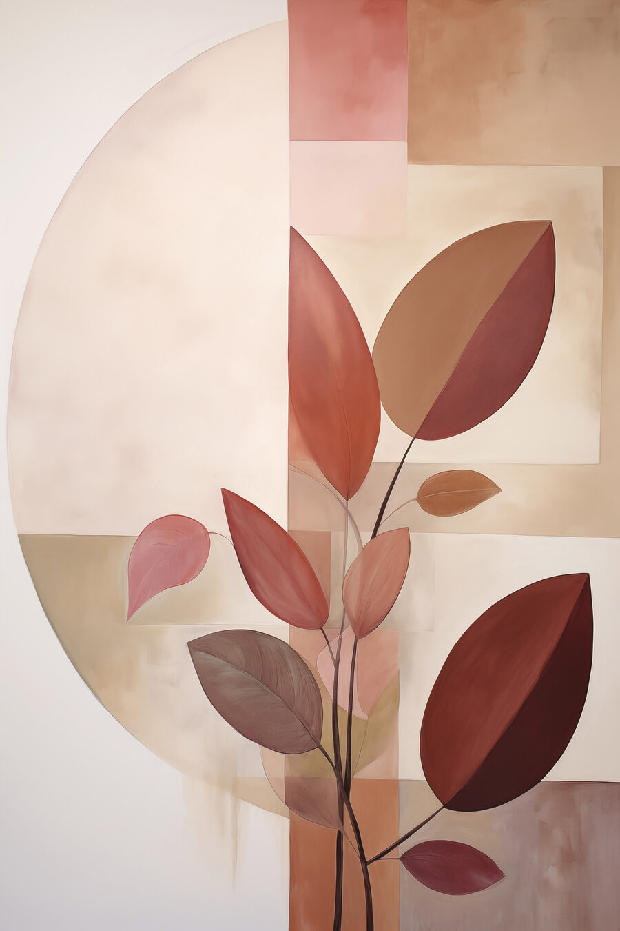 Ramo vermelho em geometria — design completo