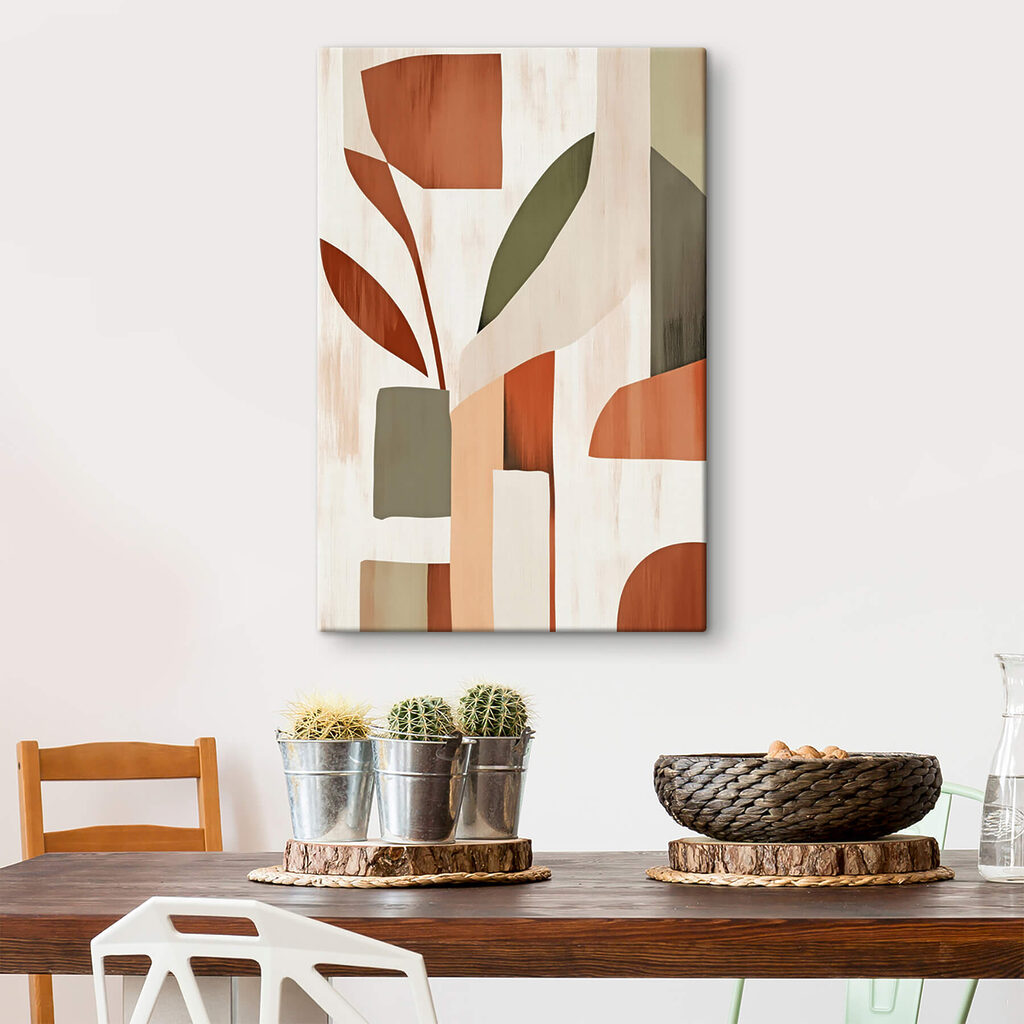Folhas grandes em verde-ferrugem — interior 3