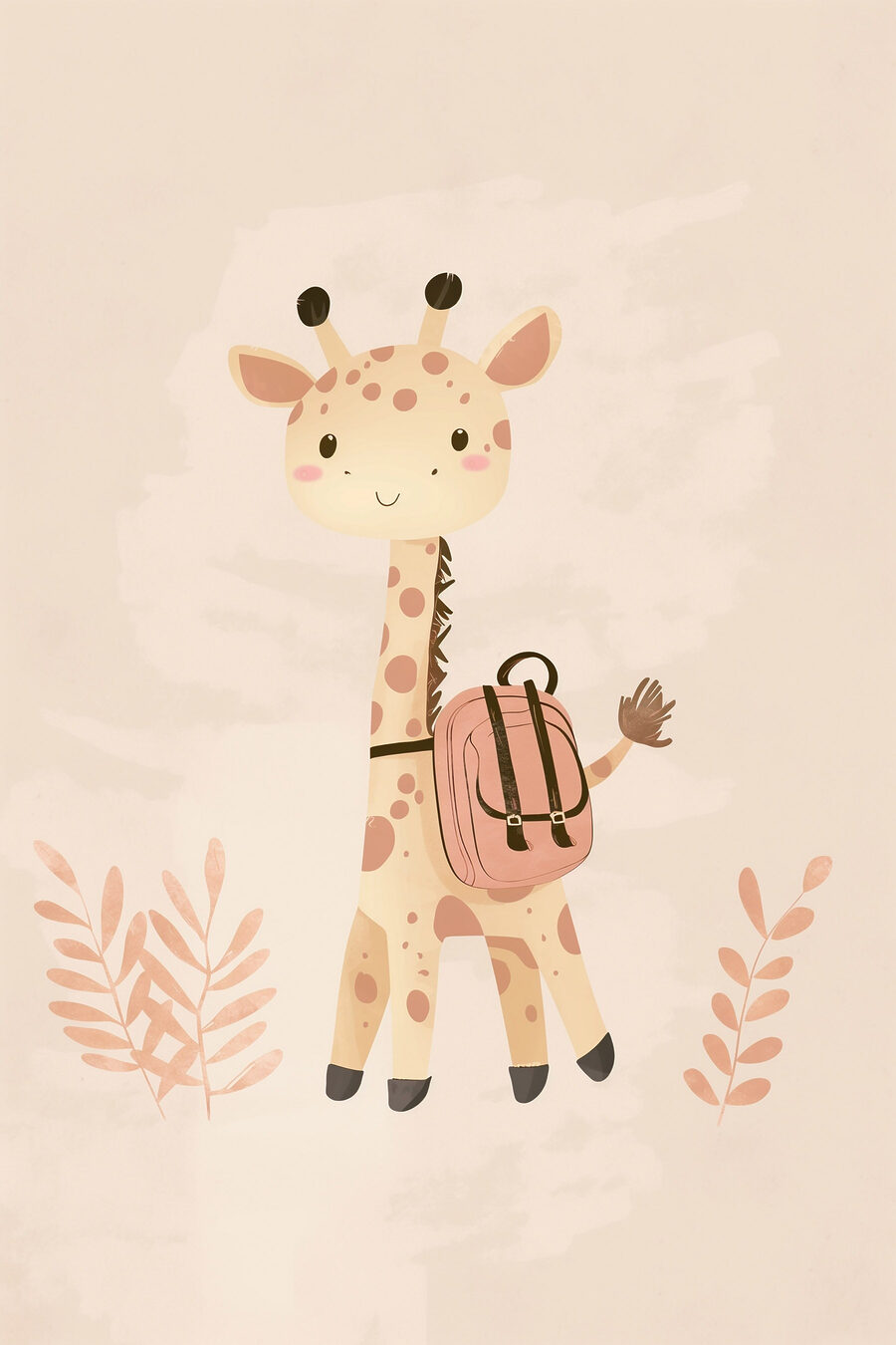 Girafinha com mochila — design completo