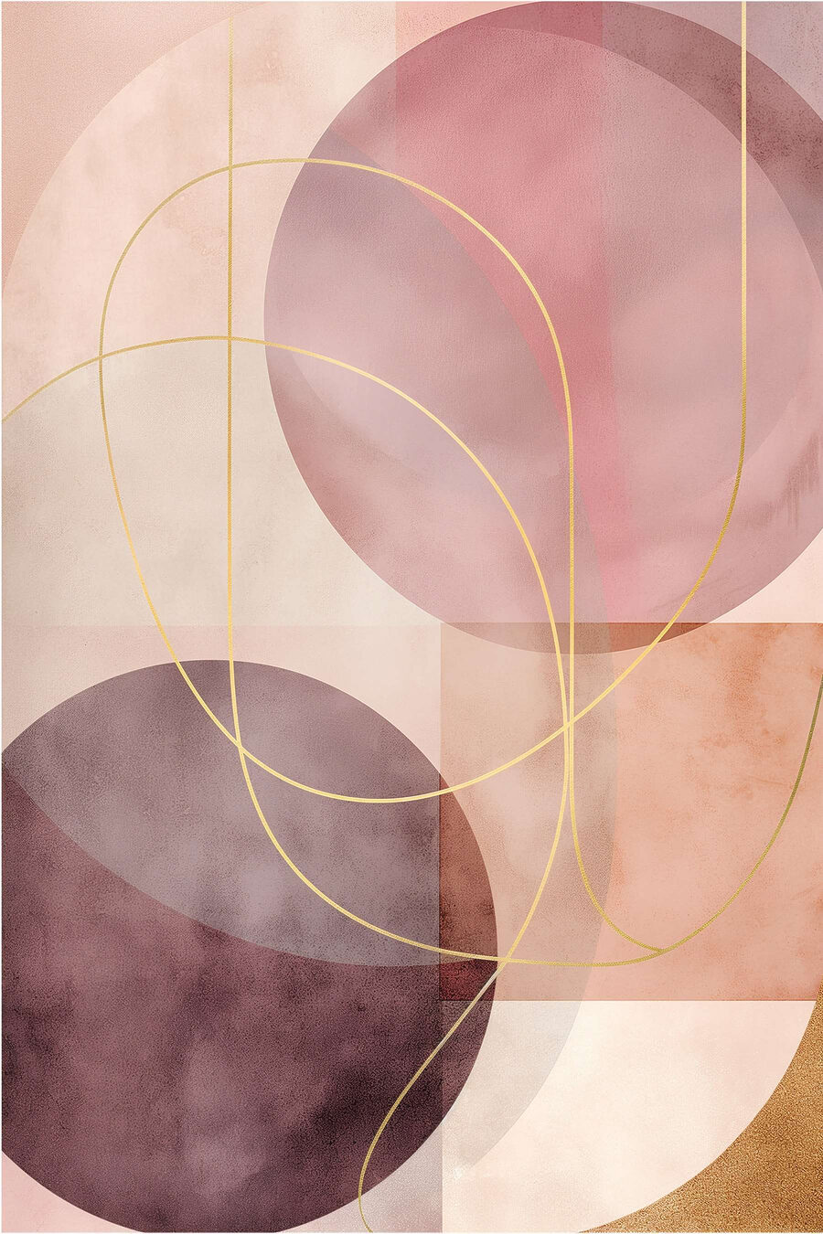 Círculos cor-de-rosa e arcos — design completo